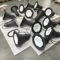 Luminaria de Jardín en Forma de Campana, Farola Exterior Colgante Pintada en Negro, Carcasa de Aluminio Fundido, Lámpara de 30W