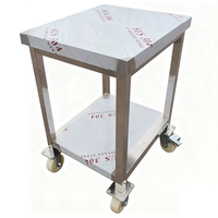 Chariot de comptoir en acier inoxydable avec revêtement autonettoyant, hauteur réglable, robuste, démontable, autres fournitures hôtelières et de restauration