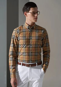 เสื้อเชิ้ตแขนยาวสำหรับผู้ชาย, เสื้อเชิ้ตลำลองผ้าฝ้ายลายตารางแขนยาวลำลองฤดูใบไม้ผลิและฤดูใบไม้ร่วง - Product Image 4