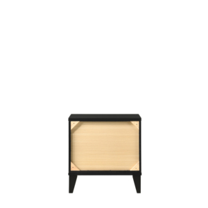 Chelsie Black Finish Nightstand With Two <b>Drawers</b> And Silver Handles <b>For</b> Bedroom <b>Storage</b> - Product Image 6