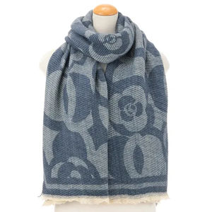 Bufanda de poliéster gruesa de invierno, con diseño floral de hojas entrelazadas y logotipo personalizado, para mujer. - Product Image 3