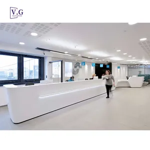 bank business reception counter design high quality custom solid surface airport check in counter