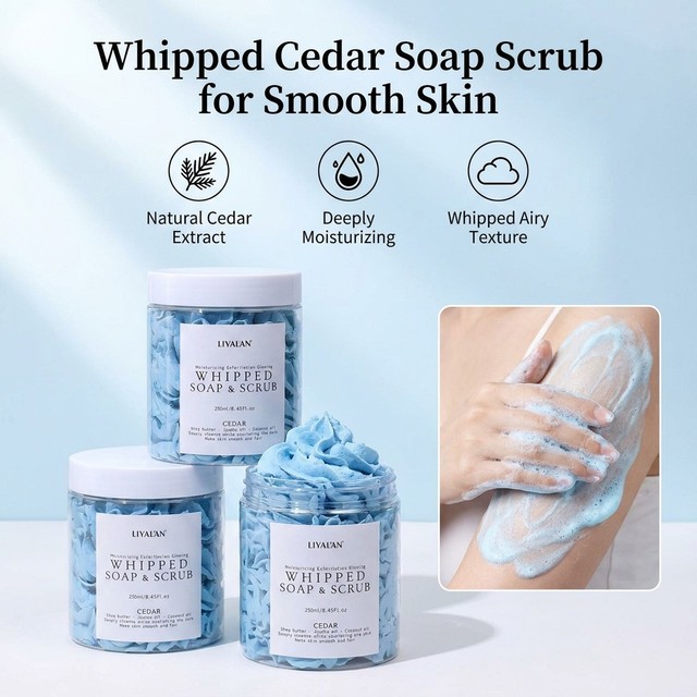 Bulk Wholesale Whipped Soap Body Scrub natural Plant Based Body Exfoliator Deep Cleansing Skin Smoothing Radiant Glow Scrub
