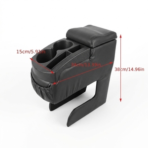 Reposabrazos Central de Plástico para Auto, Sin Perforaciones, Modificado, con Portavasos Delanteros y Traseros, AC-458, Directo de Fábrica - Product Image 2