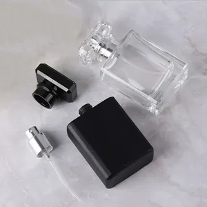 HOMAY Packaging Wholesale 30ml 50ml 75ml 100ml Empty Luxury Flat Square Spray Fragrance Perfume Bottle