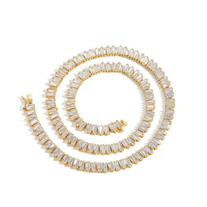 Front and Back Ladder Square Zirconium Tennis Chain, Mix and Match Stacked Chain Tanjing Fashion Lijing Necklace - Product Image 5