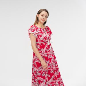 ชุดเดรสแฟชั่นผู้หญิงพิมพ์ลายดอกไม้ลูกไม้แบบกำหนดเองสำหรับ OEM เป็นมิตรกับสิ่งแวดล้อม ซักได้ แขนสั้น สไตล์ลำลองสำหรับผู้หญิง - Product Image 3