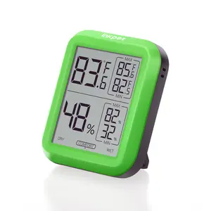 Monitor Suhu dan Kelembaban untuk Terarium Reptil, Termometer Hygrometer Sensor Ganda, Ukuran Portabel, Tampilan Bergaya