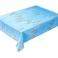 Nappe en PVC imprimée sur mesure, lavable, antidérapante, motif géométrique élégant à rayures pour cuisine, hôtel, banquet, fête