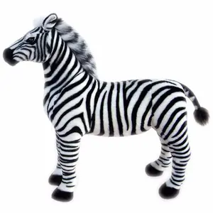 Mainan Boneka Kuda Zebra Hewan Tiruan, Boneka Kuda Besar Dapat Dipanjangkan untuk Hadiah Anak-anak