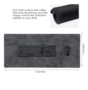 FX Large Mousepad Plain Cement Gray Desk Pad Waterproof XXL Rubber Stitched Edge Desk <b>Mat</b> Gaming <b>Mouse</b> Pad Gray Sublimation - Product Image 3
