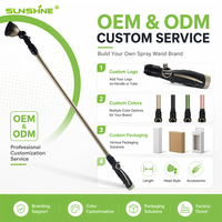 SUNSHINE OEM Factory Lance de pulvérisation télescopique extensible pour jardin 36-60 pouces, 10 modes, 160 °   Tige d'arrosage en aluminium à tête réglable