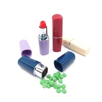 Boîte de rangement créative camouflage en forme de rouge à lèvres, pour médicaments et objets, avec compartiment secret de dissimulation, mini portable, pour dissimuler l'argent