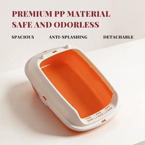 Vente en gros - Offre Spéciale : <span class=keywords><strong>Bac</strong></span> à litière pour <span class=keywords><strong>chat</strong></span> XL Premium semi-fermé avec côtés hauts et pédale, anti-éclaboussures, facile à nettoyer - Product Image 1