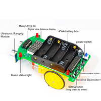 Kit de Coche Ultrasónico para Evitar Obstáculos OKYN-Y2350 con Pantalla LED para Aprender a Programar