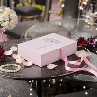 Boîte cadeau coulissante rigide avec ruban, impression personnalisée pour coffret cadeau beauté et soins personnels, vente en gros, fourniture d'usine