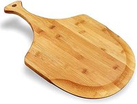 Accessoire spécial MCD Kamado de transfert de pizza en bambou, assiette de service en bois équipée d'une poignée pour barbecue