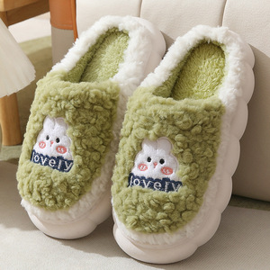 Nouvelles pantoufles d'intérieur en coton personnalisées pour femme, mignonnes, à semelle épaisse, chaudes pour l'hiver, avec fourrure, pour couple, design spécial pour homme - Product Image 6