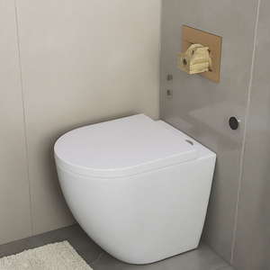 Design moderne en céramique Vaso Sanitario Logo personnalisé Réservoir dissimulé flottant sans réservoir <span class=keywords><strong>WC</strong></span> carré Salle de bain P-Trap pour lavabo - Product Image 3