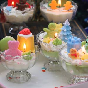 Festive Scented Soy <b>Wax</b> <b>Candle</b> Christmas Santa Snowman Shape Atmosphere Light Home Garden Decoration - Product Image 4