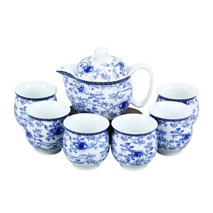 Wholesale Blue <strong>and</strong> White Floral Ceramic Tea <strong>Set</strong> 7-Piece Traditional Porcelain <strong>Teapot</strong> <strong>and</strong> <strong>Cups</strong> <strong>Set</strong> <strong>for</strong> Gift - Product Image 1