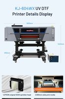 LL in one-impresora de inyección de tinta 2 en 1, rollo de 60cm para enrollar pegatinas UV DTF, máquina plana UV DTF con laminador