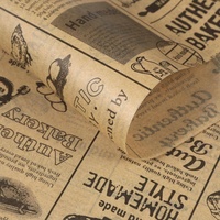 Papier d'emballage pour sandwichs et hamburgers, imprimé avec un motif de journal vintage, résistant à la graisse, de qualité alimentaire, pour l'emballage de poulet frit et de collations