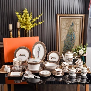 Wholesale Hot Selling European Style Ceramic Tableware Series Bone China Tableware for Home Use - Product Image 1