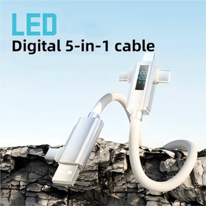 Cáp USB C 65W Silicone Multi Charge 6 1 Hiển Thị Sạc Dây Sạc Nhanh Loại C/USB Toàn Diện Hệ Thống - Product Image 5