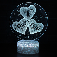 Lampe en acrylique Idea Gift, base lumineuse LED ABS, lumière de nuit à changement de couleur RGB, lampe de table en acrylique 3D avec boîte à piles