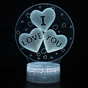 Idea Gift Acrylic Lamp ABS LED <strong>Light</strong> Base RGB Color Changing Night <strong>Light</strong> 3D Acrylic <strong>Table</strong> Lamp With Battery Box - Product Image 5