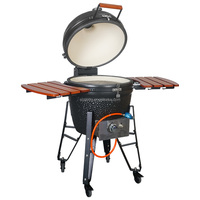 Barbecue Kamado SEB 22 pouces en céramique, gaz et charbon de bois, fumoir extérieur de qualité supérieure pour restaurants