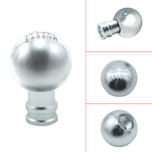 Auso-Racing Car Gear <b>Knob</b> 10-Speed Aluminum Round Universal <b>Shift</b> Lever Black And Silver - Product Image 2