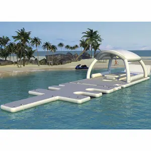 Sofa tiup santai musim panas, Cabanas Floating dengan tenda pesta Aqua, Bana