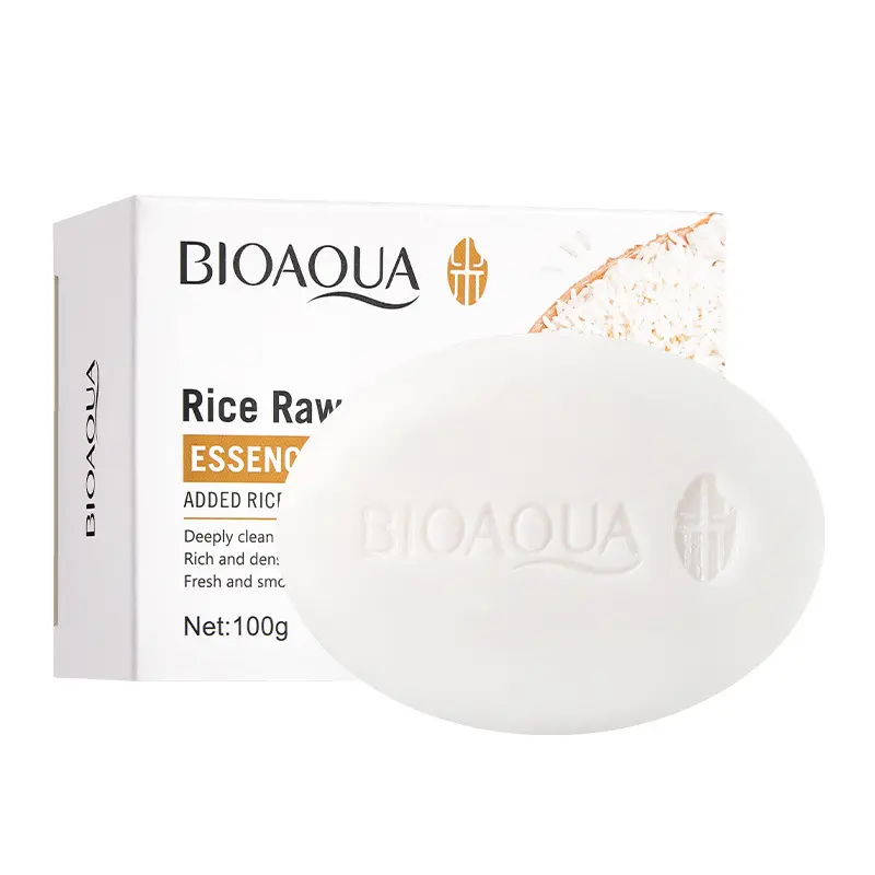 BIOAOUA顔と体のための高品質の有機天然ハンドソープディープクレンジングライスパルプソープ