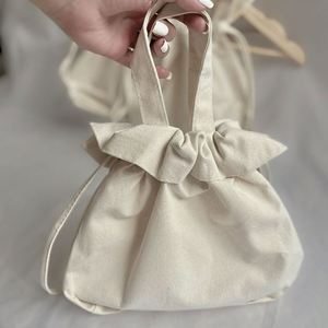 High Quality Women Cotton Fabric <b>Drawstring</b> <b>Pouch</b> Recycled Handle Cotton Blank Canvas Bag Plain Cotton Canvas Shopping Tote Bag - Product Image 2