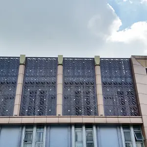 Facades Panel PVDF Coated Outdoor Exterior Decorative Laser Cut Metal Screens Perforated Wall Facade Panels