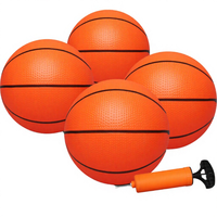 Mini ballon de basket de 8 pouces, taille 3, en caoutchouc souple rebondissant, pour enfants et adultes, lot de 4 (orange) - Idéal pour les fêtes à la plage ou à la piscine