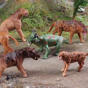 Yxs Juego <span class=keywords><strong>de</strong></span> Modelos <span class=keywords><strong>de</strong></span> Animales Prehistóricos <span class=keywords><strong>de</strong></span> Simulación Cognitiva para Niños, Mini Set <span class=keywords><strong>de</strong></span> Tigre <span class=keywords><strong>Dientes</strong></span> <span class=keywords><strong>de</strong></span> Sable, Rinoceronte con Cuernos, Mamut <span class=keywords><strong>de</strong></span> Juguete - Product Image 2