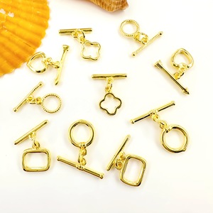 Fermoirs en Cuivre Plaqué Or 18K pour Bijoux : Cœur, Trèfle, Carré, Rond – Accessoires DIY pour Colliers, Bracelets et Chaînes - Product Image 2