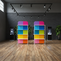 Étagère de présentation portable en métal pour salons professionnels, supermarchés, restaurants, événements, entreposage extérieur/intérieur et produits de marque