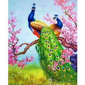 RTS Peacock Mosaic 5D Diamond Painting Couple Animal Diamond Painting Kit pour Wall Art - Product Image 3