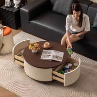 Table basse rectangulaire moderne et minimaliste, convertible, portable, réglable en hauteur, en verre, marbre ou bois, avec rangement, pour petits espaces