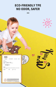 แผ่นรองเล่นโยคะสำหรับเด็กเล็ก ทำจาก TPE ปลอดสารพิษ ไม่เป็นพิษ กันลื่น ลายพิมพ์น่ารัก เหมาะสำหรับเด็กทารก เด็กวัยหัดเดิน และเด็กเล็ก - Product Image 5