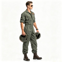 Combinaison de pilote vert olive pour homme, combinaison uniforme pour un usage quotidien et les activités de plein air