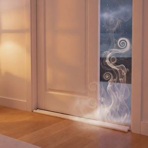 Sunsbuild - Burlete de espuma de goma multifunción de alta calidad para la parte inferior de la puerta, tira de sellado, protector contra el clima, cortador de corrientes de aire, color blanco - Product Image 5