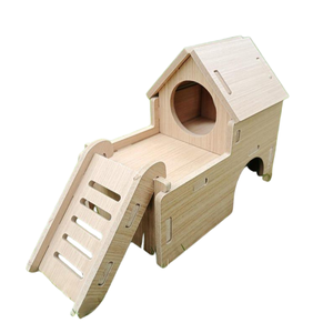 Legno moderno piccolo letto di animali con scivolo criceto labirinto casa di legno e criceto gabbia nascondiglio per gerbilli nani - Product Image 1