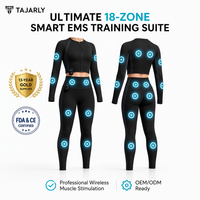 Ensemble de fitness intelligent EMS premium 2 pièces, 18 électrodes, respirant, imperméable, séchage rapide, écologique, vêtements de musculation et de tonification