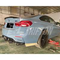 Diffuseur arrière en fibre de carbone sèche style Drifton avec feu de freinage à LED pour BMW M3 M4 F80 F82 F83 Kit de carrosserie