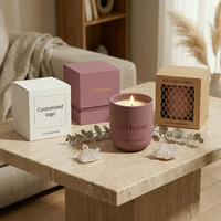 Conteneur de bougie en céramique mate nordique de luxe avec boîte d'emballage, récipient vide personnalisé pour la production de bougies parfumées